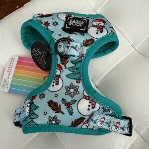 Sassy Woof Teal Snowman Dog Harness